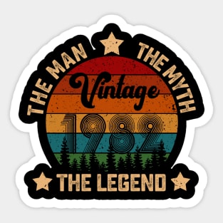 Father's Day Shirt Vintage 1982 The Men Myth Legend 38th Birthday Gift Sticker